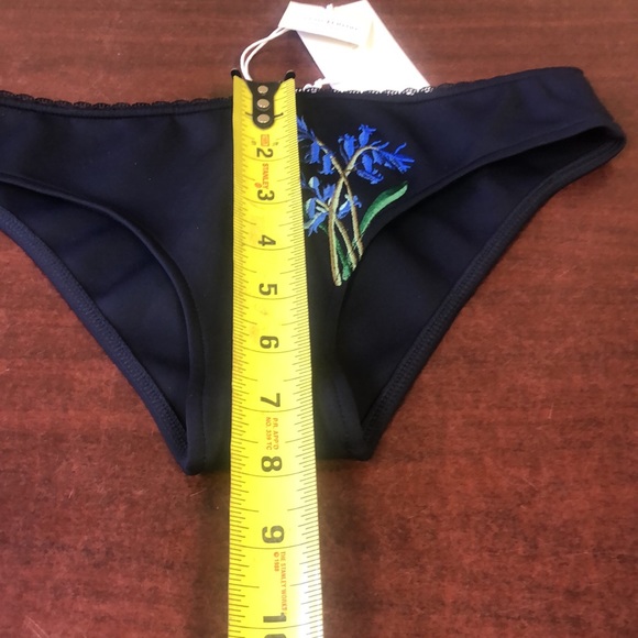 NWOT Stella McCartney Bikini Bottom, Navy Blue Botanical Embroidery Sky Captain - Picture 6 of 11